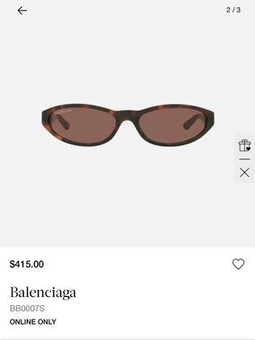 Balenciaga Tortoiseshell Slim Oval Sunglasses - Brown Lenses